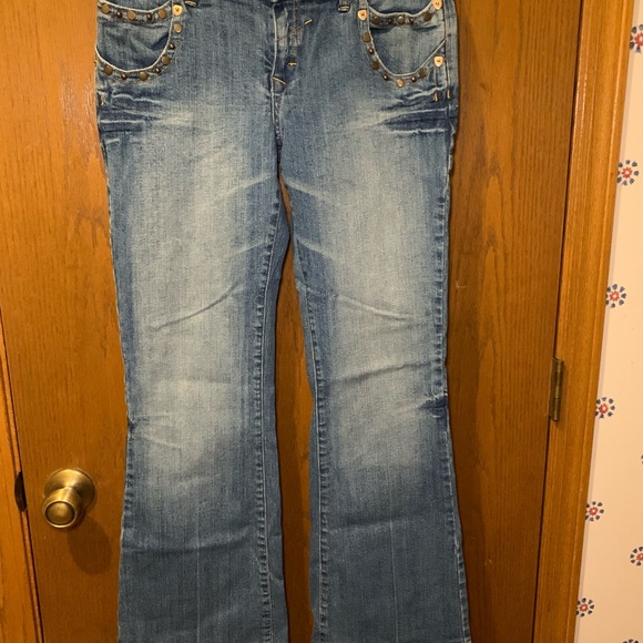 Vintage Y2K ZanaDi Jeans Women’s Size 13 Bootcut Studded Pockets Mid 2000s - Picture 1 of 16